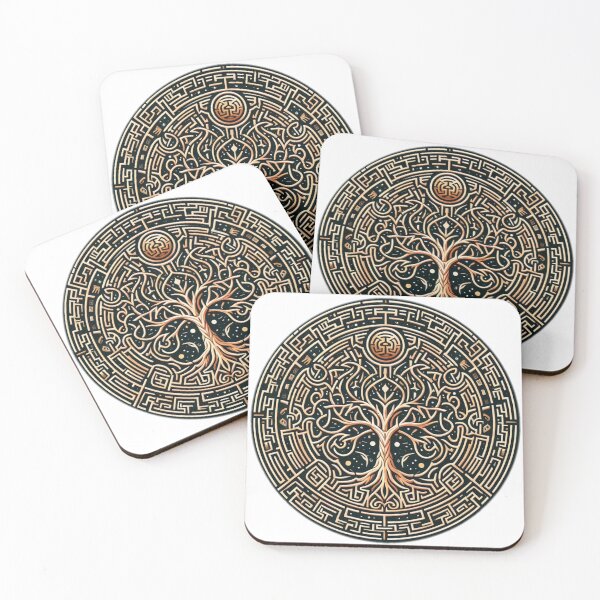 Item preview, Tree of Life Meander Maze circular motif designed and sold by 40degreesSouth.