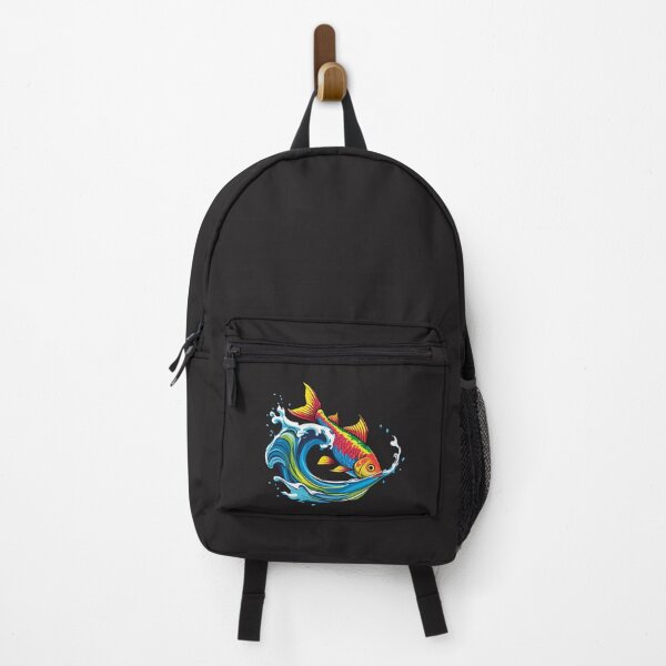 Item preview, Fish Swimming Through Colorful Paint Wave | Artistic Aquatic Design designed and sold by ColorSplash123.