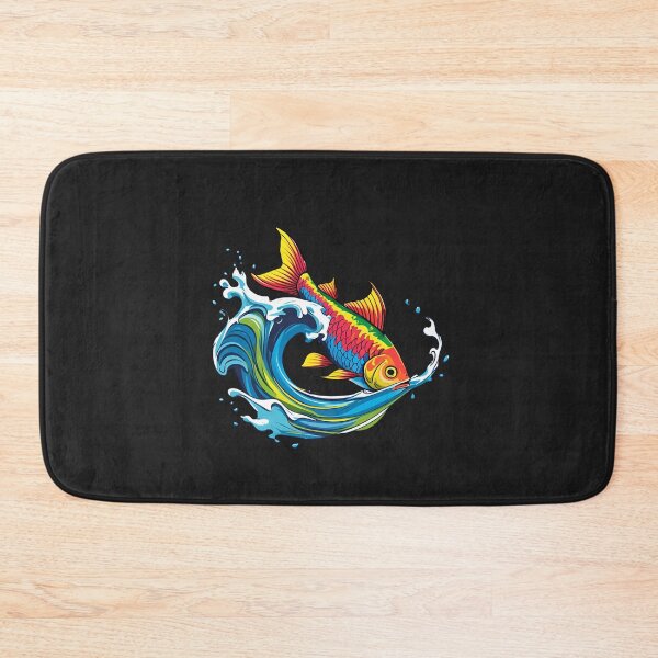 Item preview, Fish Swimming Through Colorful Paint Wave | Artistic Aquatic Design designed and sold by ColorSplash123.