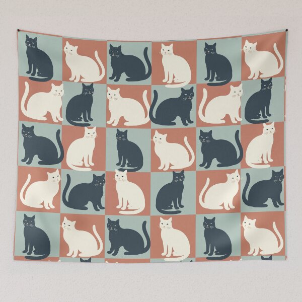 Item preview, Cats in squares - Pattern designed and sold by ByGio.