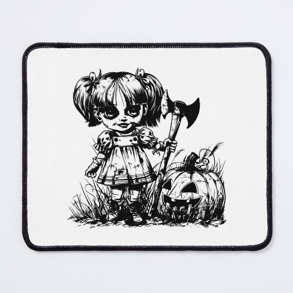 Item preview, Killer Doll Axe Halloween Pumpkin Jack o Lantern Scary designed and sold by inkoutninja.