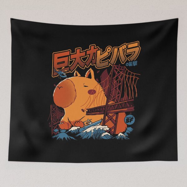 Item preview, Capybara Monster Attack by Tobe Fonseca designed and sold by Tobe Fonseca®.