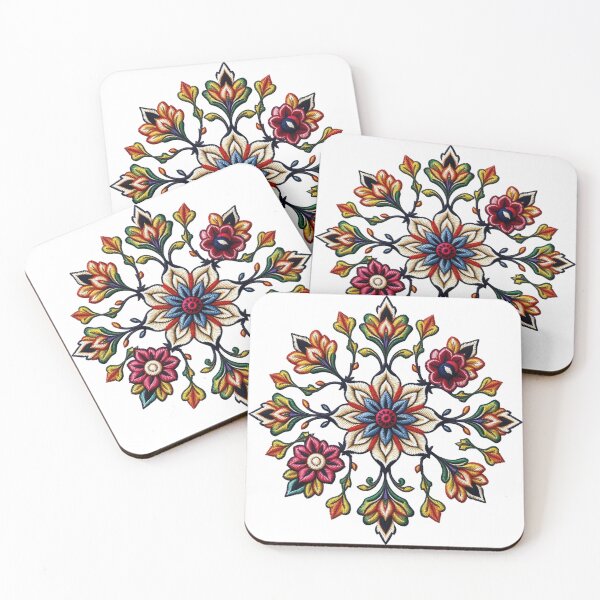 Item preview, Palestinian tatreez, Vibrant Floral Mandala Embroidery – Tatreez Style Design designed and sold by TellaShop.