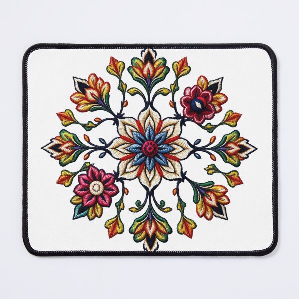 Item preview, Palestinian tatreez, Vibrant Floral Mandala Embroidery – Tatreez Style Design designed and sold by TellaShop.