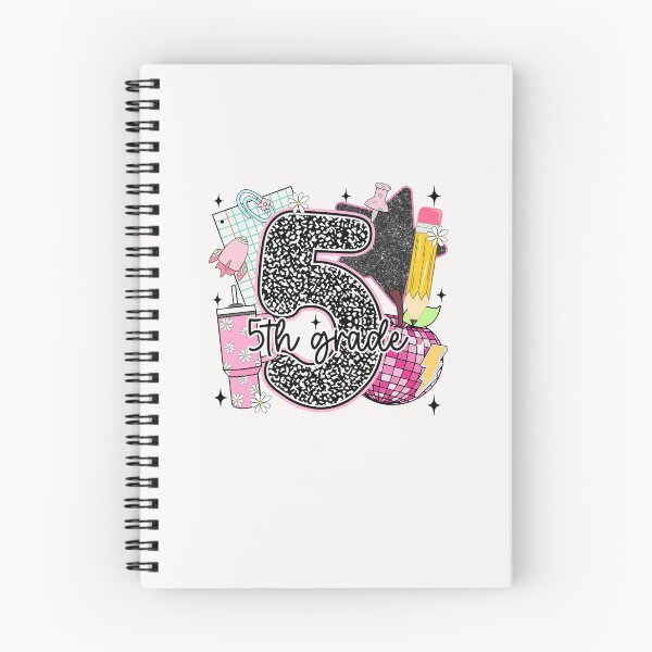 Item preview, 5th Grade Glitter Notebook Aesthetic Back to School Girl designed and sold by facegm.