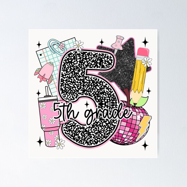 Item preview, 5th Grade Glitter Notebook Aesthetic Back to School Girl designed and sold by facegm.
