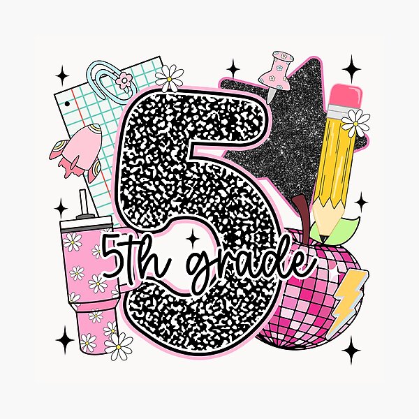 Item preview, 5th Grade Glitter Notebook Aesthetic Back to School Girl designed and sold by facegm.