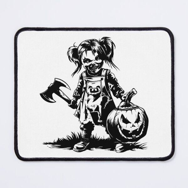Item preview, Killer Doll Axe Halloween Pumpkin Jack o Lantern Scary designed and sold by inkoutninja.