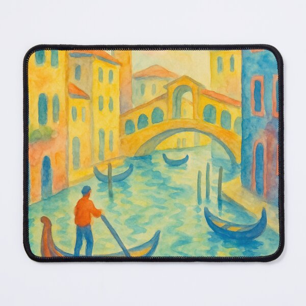 Item preview, Venice Canal Watercolor Painting – Gondolas and Rialto Bridge designed and sold by NotARealGrownUp.