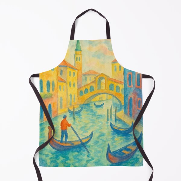 Item preview, Venice Canal Watercolor Painting – Gondolas and Rialto Bridge designed and sold by NotARealGrownUp.