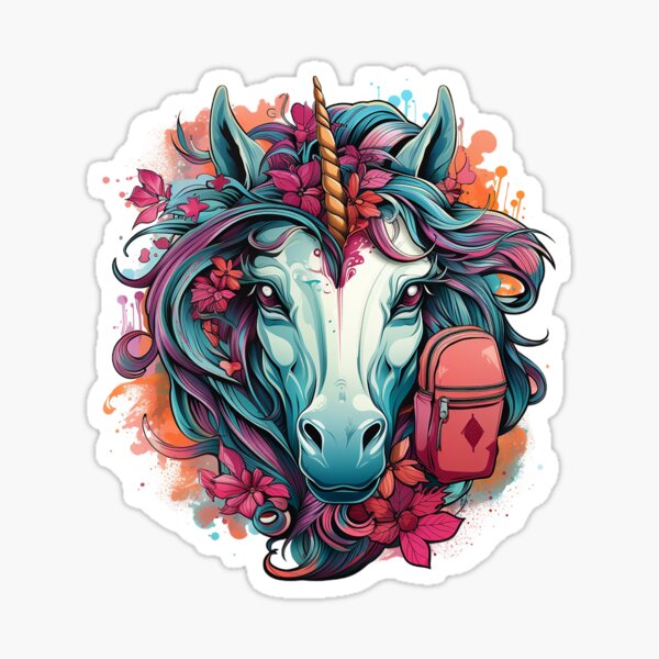 Item preview, Back to School Unicorn Magic  Colorful Floral Fantasy  designed and sold by facegm.