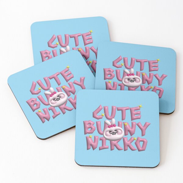 Item preview, Nikko the Cute 3D Bunny – Kawaii Pink Character Typography designed and sold by hyehye33.