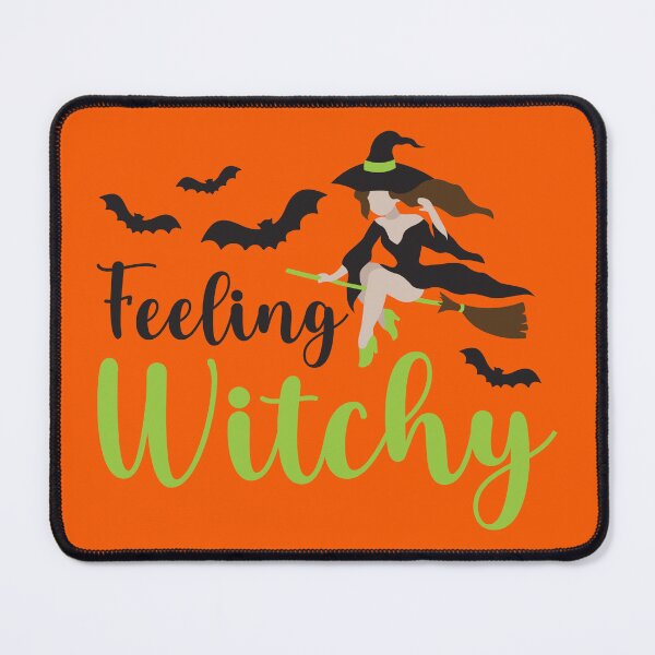 Item preview, Feeling Witchy Funny Flying Witch Halloween Quote designed and sold by SandyMDesigns.