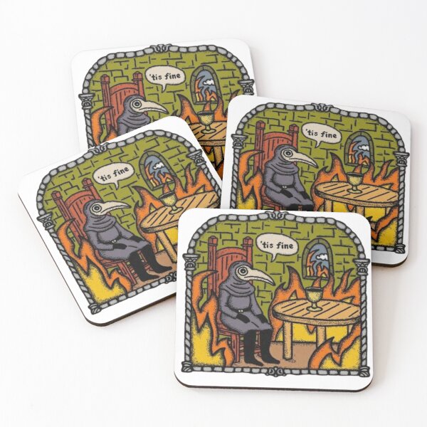 Item preview, Funny Medieval I'm Fine Meme Renaissance Dark Ages plague designed and sold by creepytoesart.