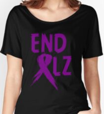 END ALZ Ribbon Alzheimers Awareness Women's Relaxed Fit T-Shirt