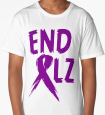 END ALZ Ribbon Alzheimers Awareness Long T-Shirt