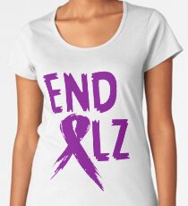 END ALZ Ribbon Alzheimers Awareness Women's Premium T-Shirt