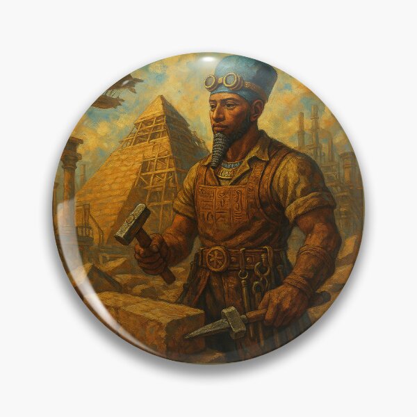 Item preview, Ptah the Steampunk Mason at the Construction of the Pyramid designed and sold by VidyoeDesigns67.