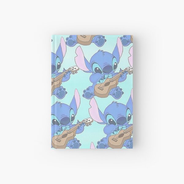 Stitch on his Guitar pattern Hardcover Journal