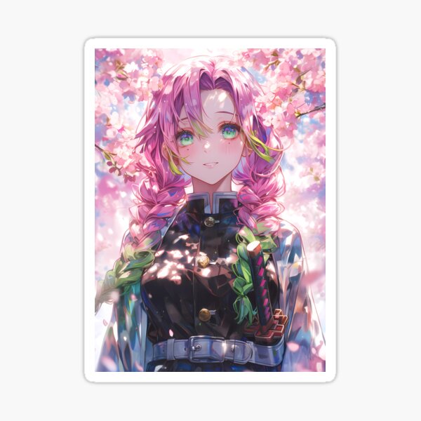 Vista previa del artículo con la obra «Sakura Blossoms Mitsuri Kanroji Demon Slayer Anime Paisaje de ensueño», diseñado y vendido por gunoowraean.