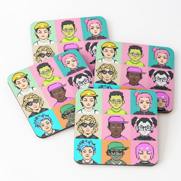 Item preview, Retro Pixel Art Character Grid iPhone Case – 8-Bit Style Portraits in Colorful Pop Backgrounds designed and sold by FestivityFinds.