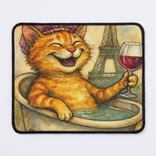 Item preview, Holiday at the Eiffel Tower, funny cat designed and sold by Mauswohn.