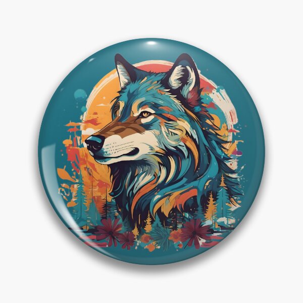 Item preview, colorful wolf designed and sold by SanchillShop.