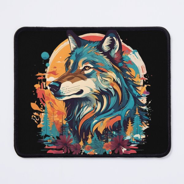 Item preview, colorful wolf designed and sold by SanchillShop.