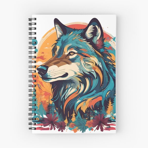Item preview, colorful wolf designed and sold by SanchillShop.