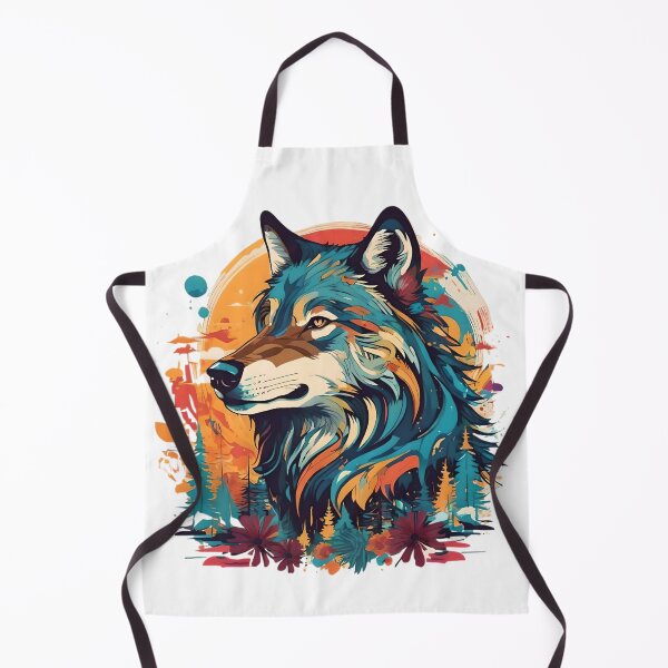 Item preview, colorful wolf designed and sold by SanchillShop.