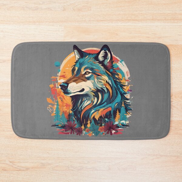 Item preview, colorful wolf designed and sold by SanchillShop.