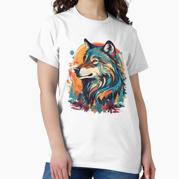 Item preview, colorful wolf designed and sold by SanchillShop.