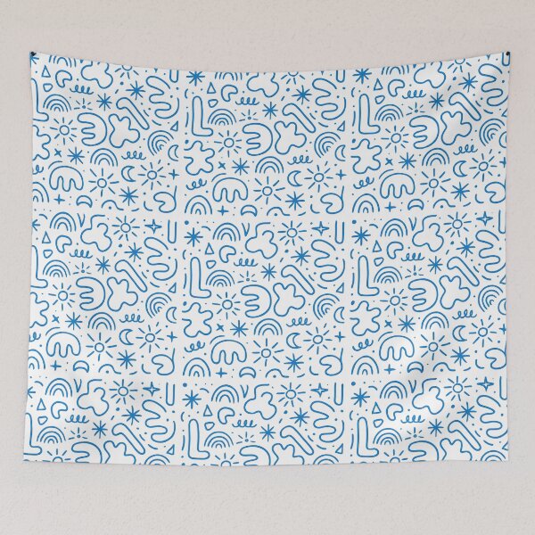 Item preview, Playful Blue Doodle Abstract Line Art Pattern – Minimalist iPhone Case Design designed and sold by FestivityFinds.