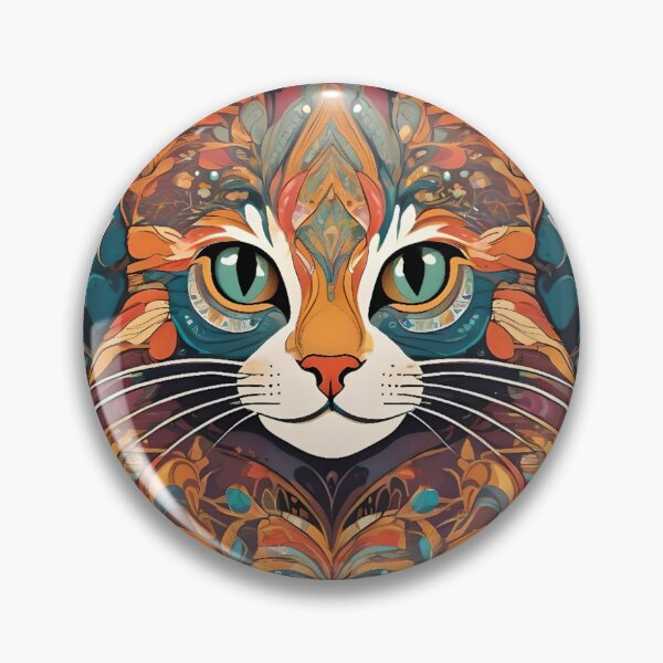 Item preview, Cat art with unique and colorful patterns designed and sold by SanchillShop.
