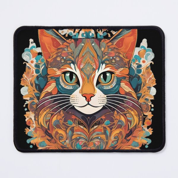 Item preview, Cat art with unique and colorful patterns designed and sold by SanchillShop.