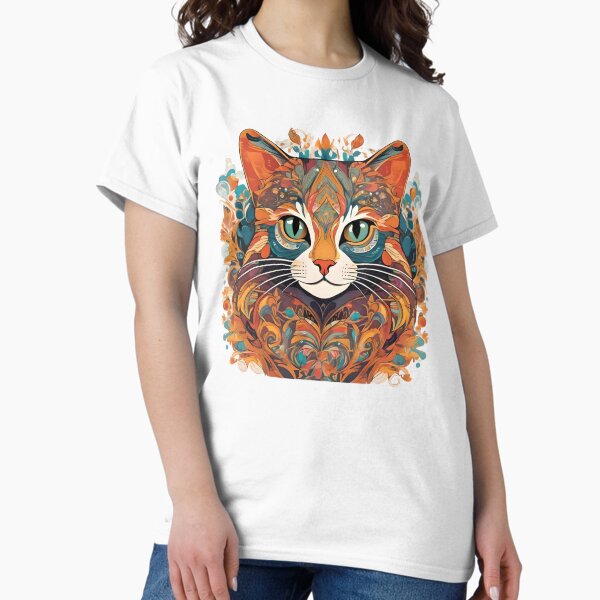 Item preview, Cat art with unique and colorful patterns designed and sold by SanchillShop.