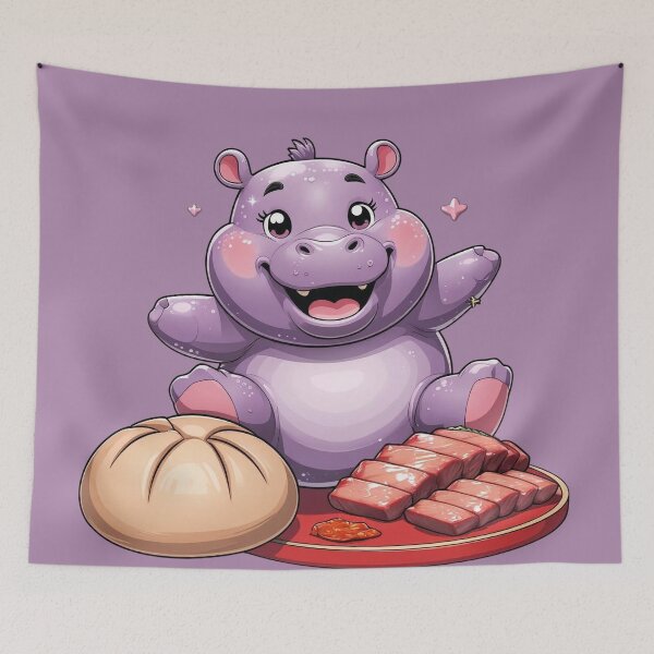 Item preview, Cute Hippo Moo-Deng Bouncer – Kawaii Food-Inspired Animal Design designed and sold by champkppwc.