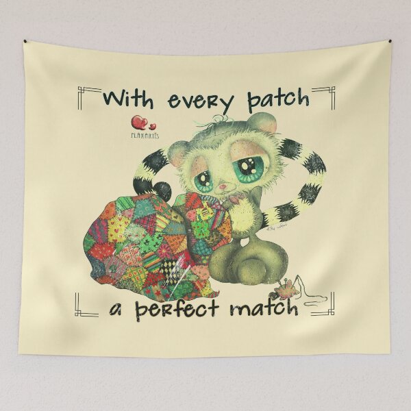 Item preview, With every patch a perfect match - Lemur with handmade patchwork heart designed and sold by Plakartis.