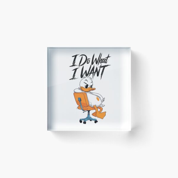 Item preview, Determined Cartoon Duck - I Do What I Want - Funny & Sarcastic Animal Design designed and sold by Colorful-Garden.