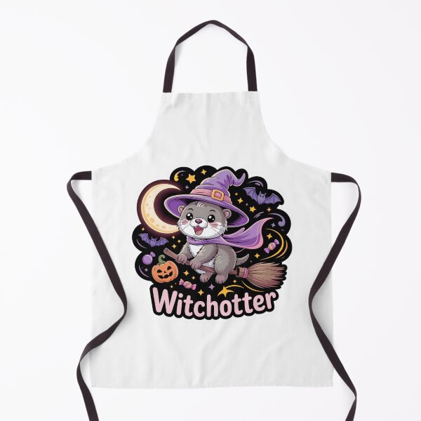 Item preview, Witchotter – Cute Halloween Otter Witch Flying on Broom Kawaii Sticker designed and sold by Nuist25.