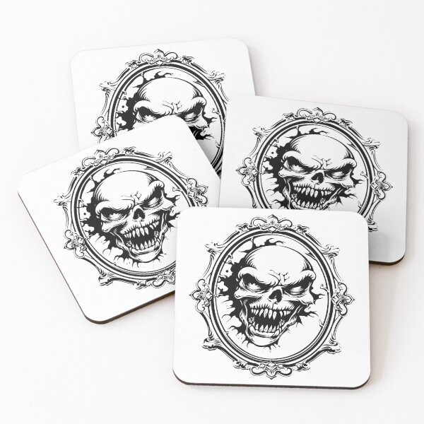 Item preview, Antique Mirror Ghost Skull Haunted Halloween Spooky designed and sold by inkoutninja.