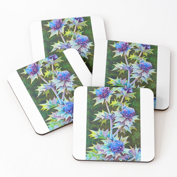 Item preview, Antique Cigarette Card Sea Holly Flower Litho Print designed and sold by theoddshelf.