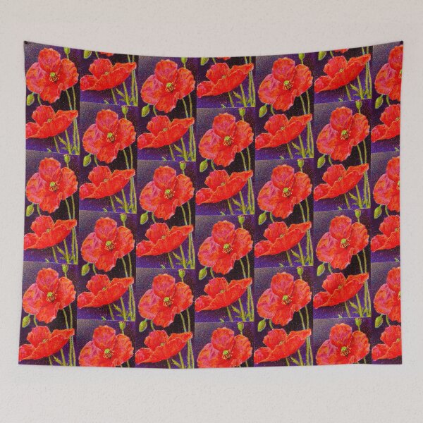 Item preview, Antique Cigarette Card Common Poppy Flower Litho Print designed and sold by theoddshelf.