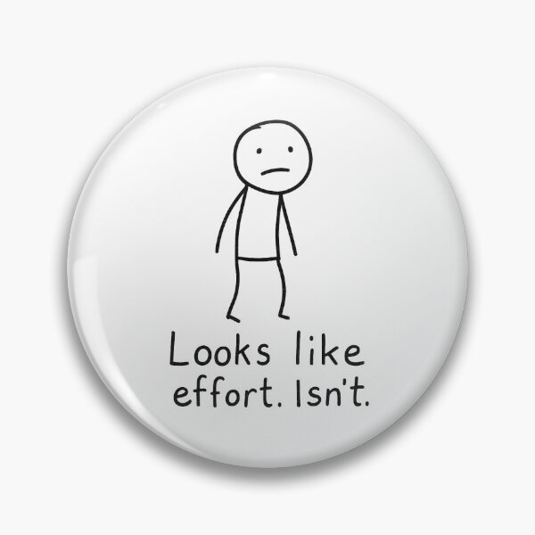 Item preview, Funny Doodle Design - "Looks Like Effort. Isn't." Minimalist sketch humor designed and sold by Domci.