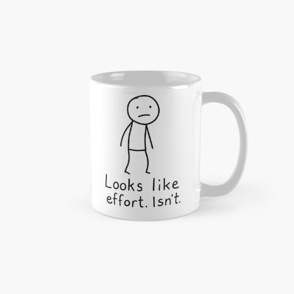 Item preview, Funny Doodle Design - "Looks Like Effort. Isn't." Minimalist sketch humor designed and sold by Domci.