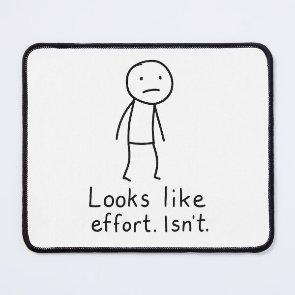 Item preview, Funny Doodle Design - "Looks Like Effort. Isn't." Minimalist sketch humor designed and sold by Domci.
