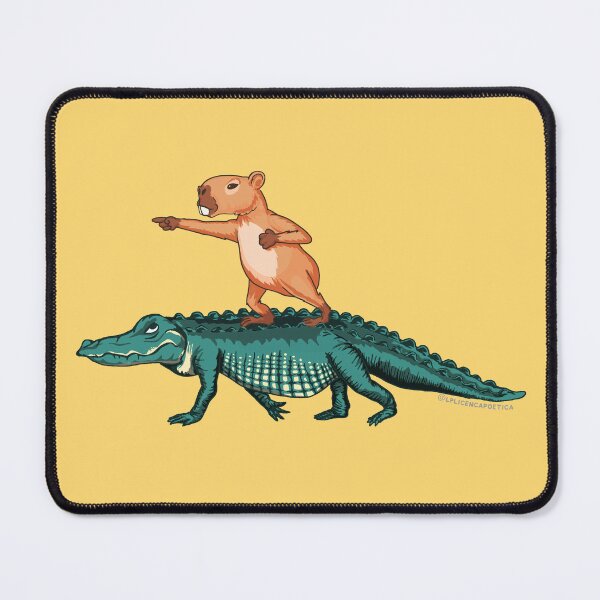 Item preview, Capybara on Crocodile – Absurdly Confident Animal Duo designed and sold by LicencaPoetica.