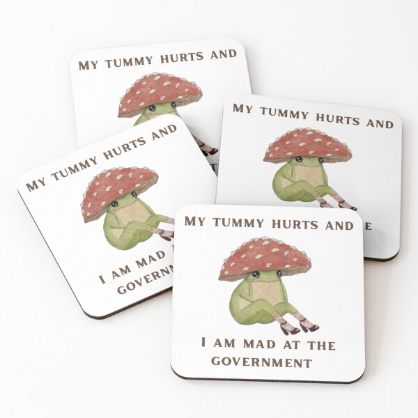Item preview, My tummy hurts and I am mad at the govenment cottagecore frog  designed and sold by lea-lani.