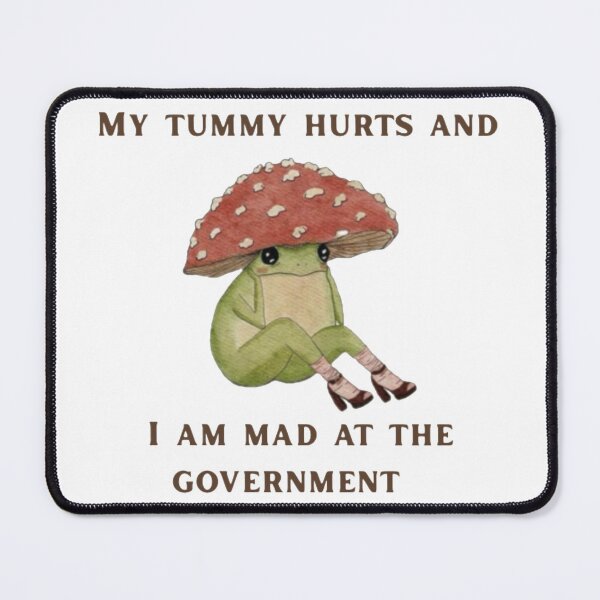 Item preview, My tummy hurts and I am mad at the govenment cottagecore frog  designed and sold by lea-lani.
