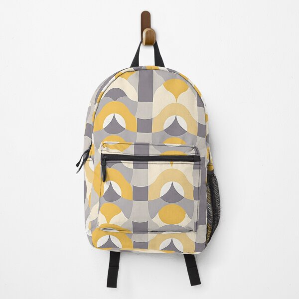 Item preview, Mid Century Modern Geometric Abstract Pattern Yellow Gray designed and sold by Prints and Lifestyle.